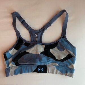 Under Armour Blue Camouflage Sports Bra - small